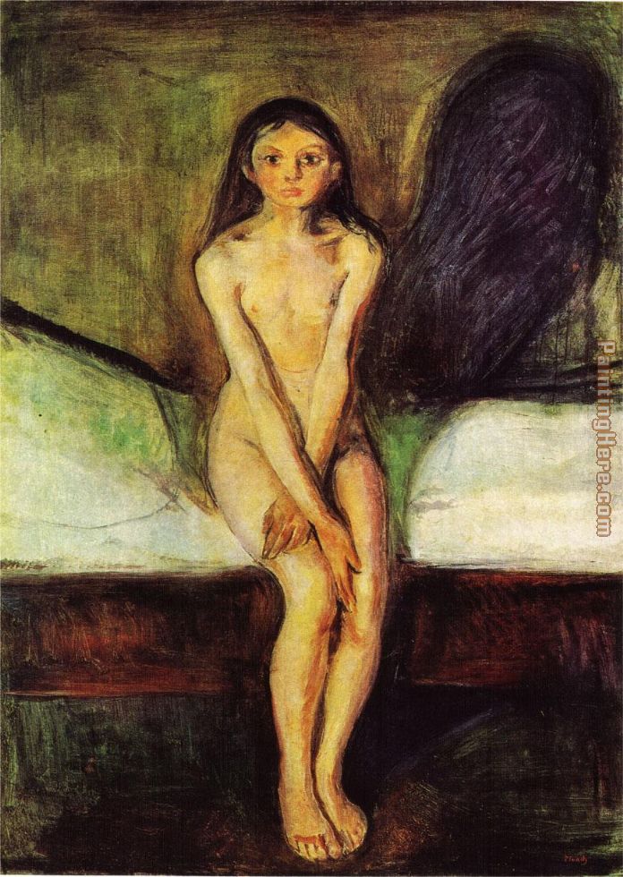 Puberty painting - Edvard Munch Puberty art painting
